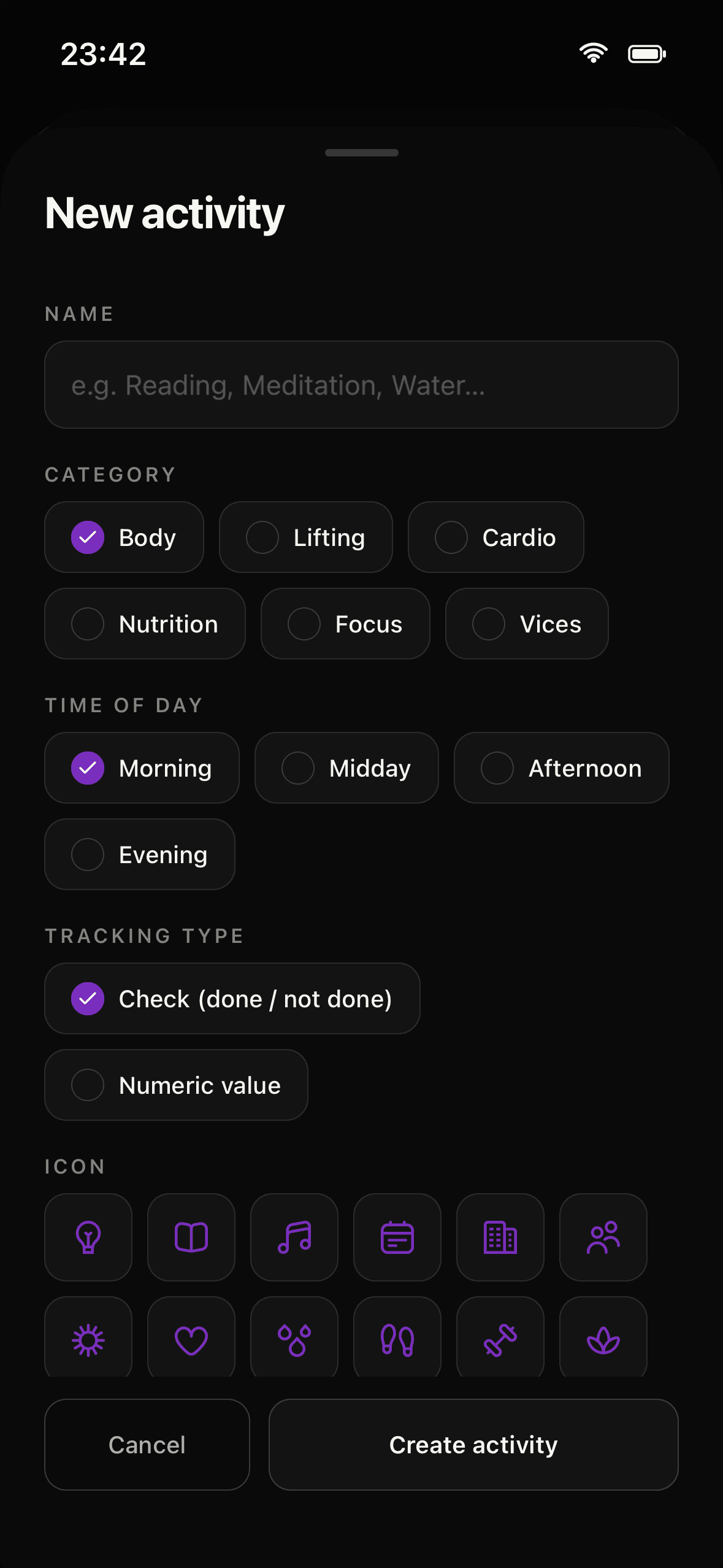 Create an activity
