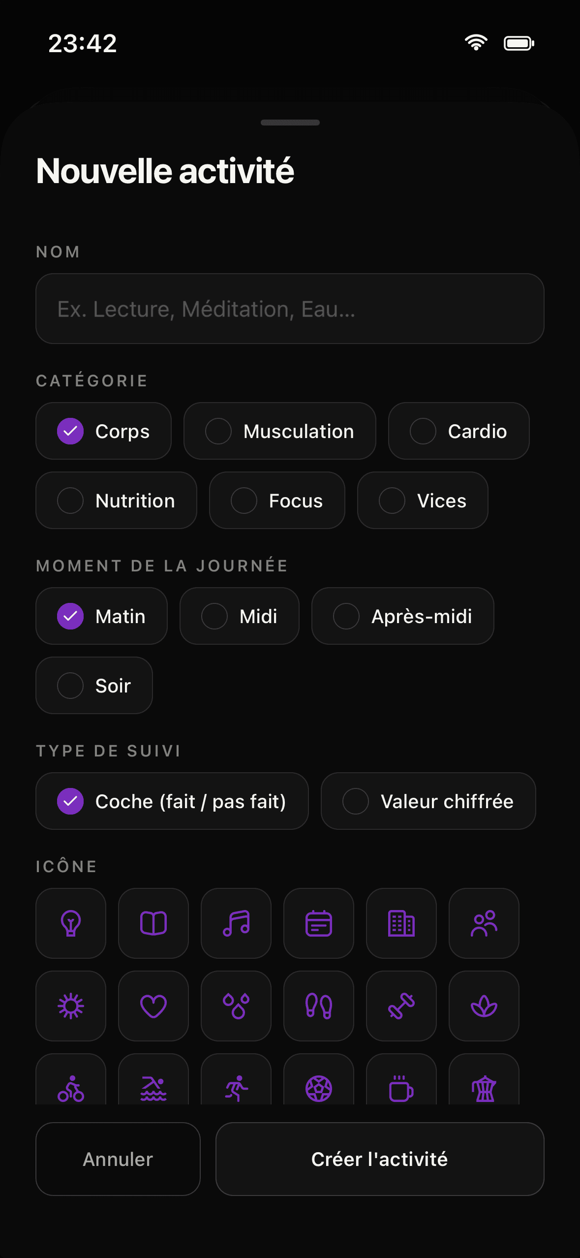 Créer une activité