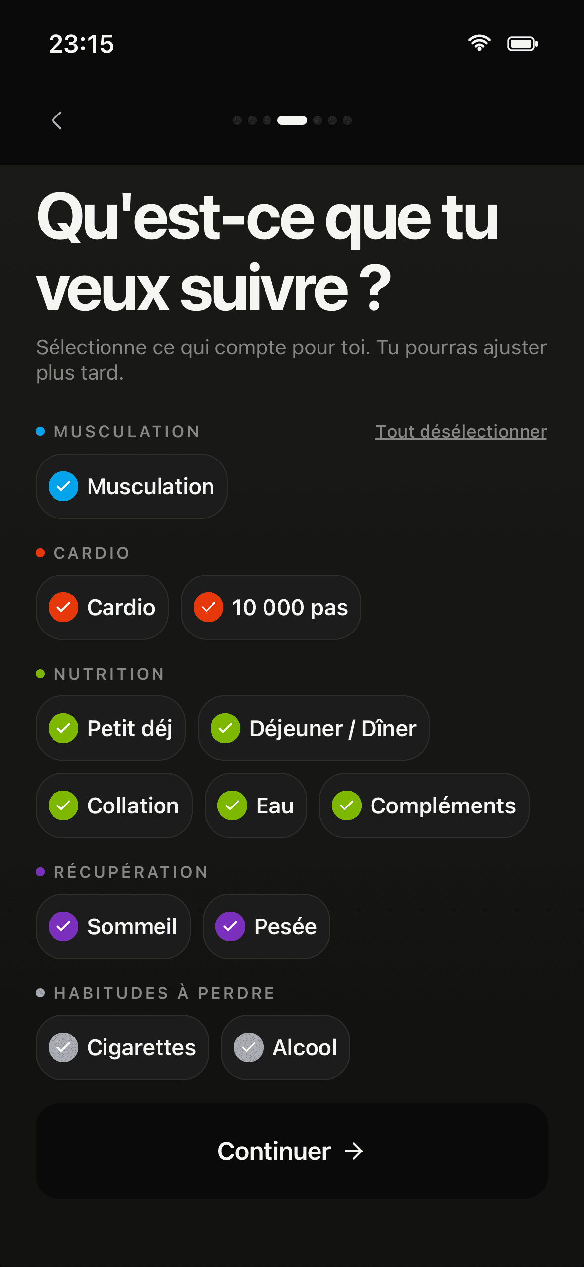 Qu'est-ce que tu veux suivre